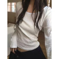 Deeptown Korean Style Polka Dot T-shirts Women Sweet Cute Long Sleeve White Tops Casual Kawaii Vintage Y2k T-shirt Basic Classic